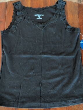 Kensie Black Lace-Trim Camisole Tank